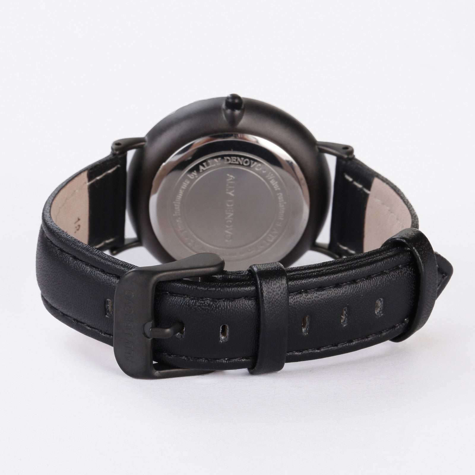 【男/女款40mm】全時經典腕錶－白錶面銀框黑色真皮金錶帶 AM5001.1