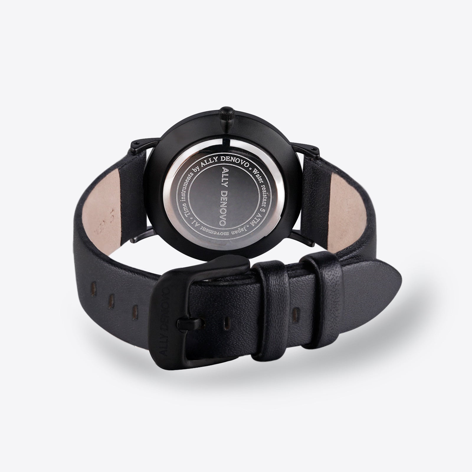 【女款36mm】Carrara Marble皮革腕錶-黑大理石黑框黑色真皮錶帶 AF5005.3