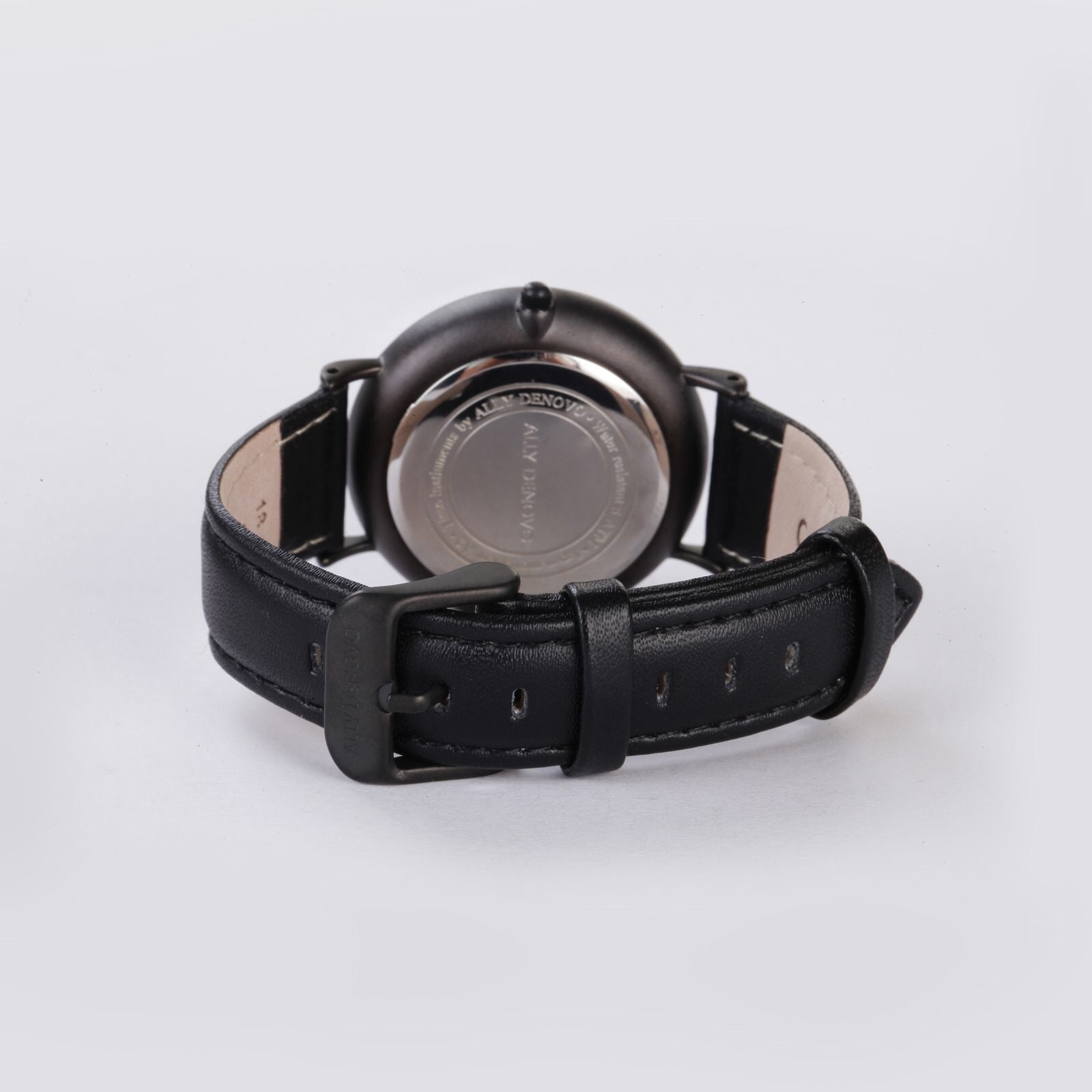 【女款36mm】全時經典腕錶－黑框黑色真皮錶帶 AF5001.5