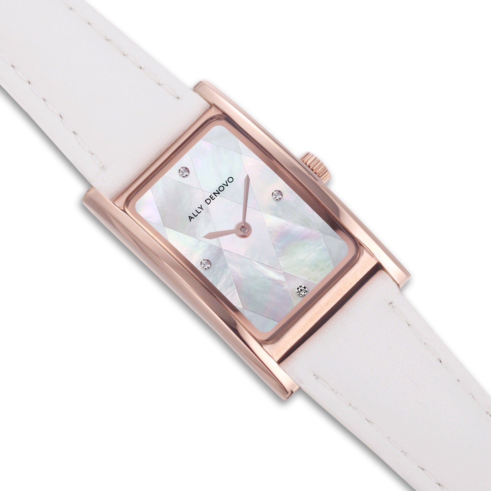 【限量頂級方形琉璃錶鍊禮盒】全白玫瑰金框手錶 限時贈送 銀製手鍊
