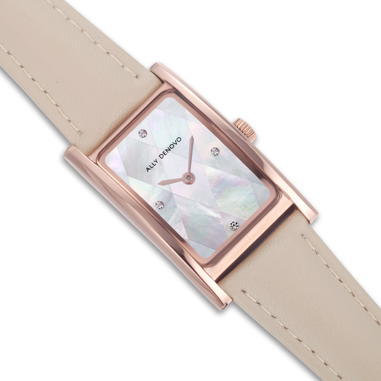 【限量頂級方形琉璃錶鍊禮盒】-風衣卡其色玫瑰金框手錶 限時贈送 銀製手鍊