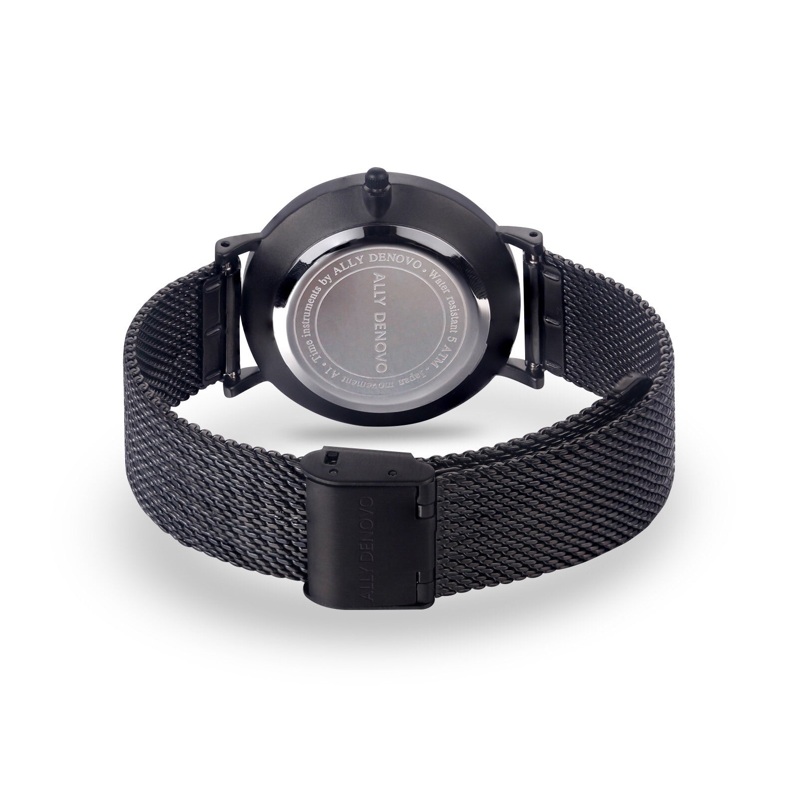 【新上市！女款36mm】Carrara Marble金屬鍊帶腕錶-黑大理石雙黑色不鏽鋼錶帶