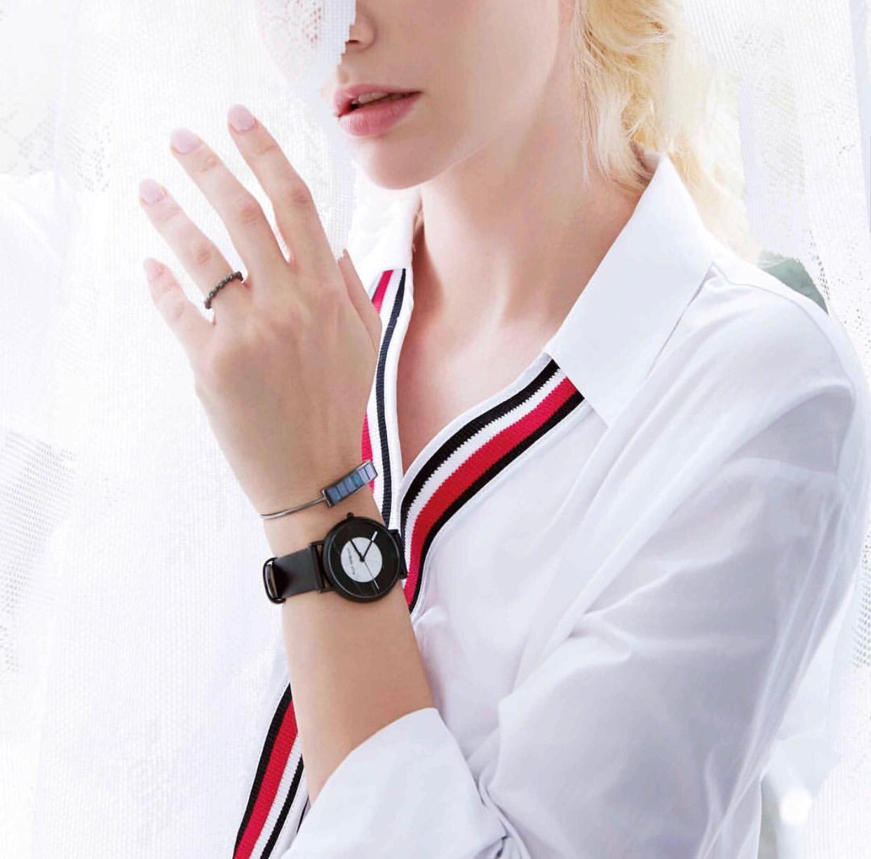 【女款】白水玉拼接大理石腕錶 AF5018.2