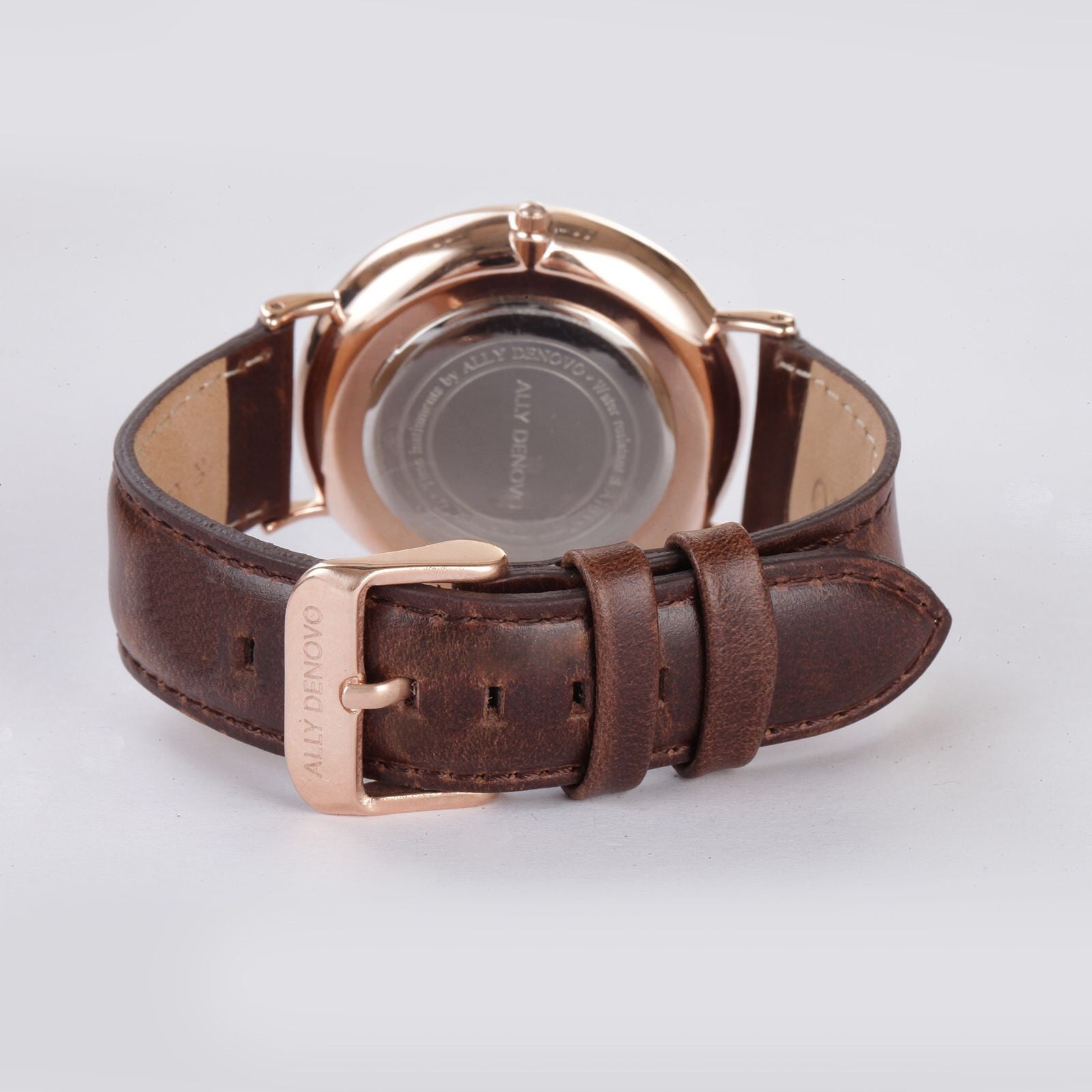 【男/女款40mm】全時經典腕錶－玫瑰金框咖啡色真皮錶帶 AM5001.6